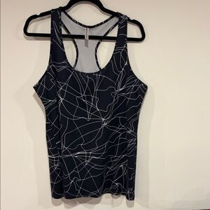 Women's Fabletics Black and White Racerback Tank Top